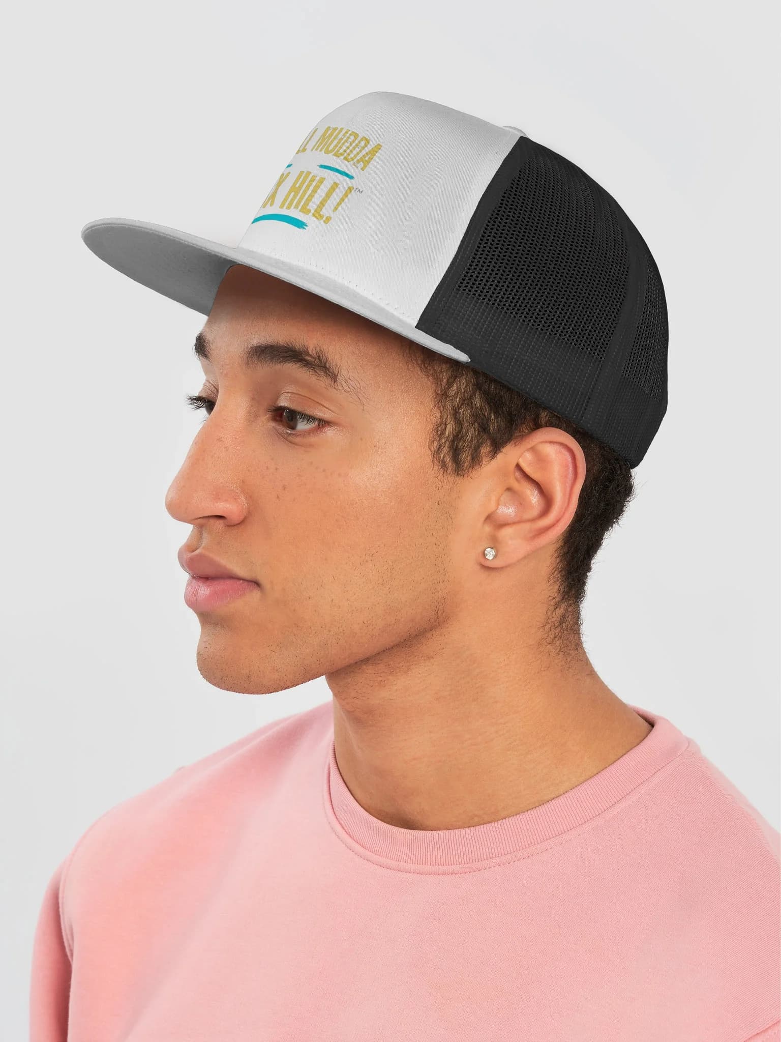 Well Mudda Fox Hill! Trucker Hat — Black & White
