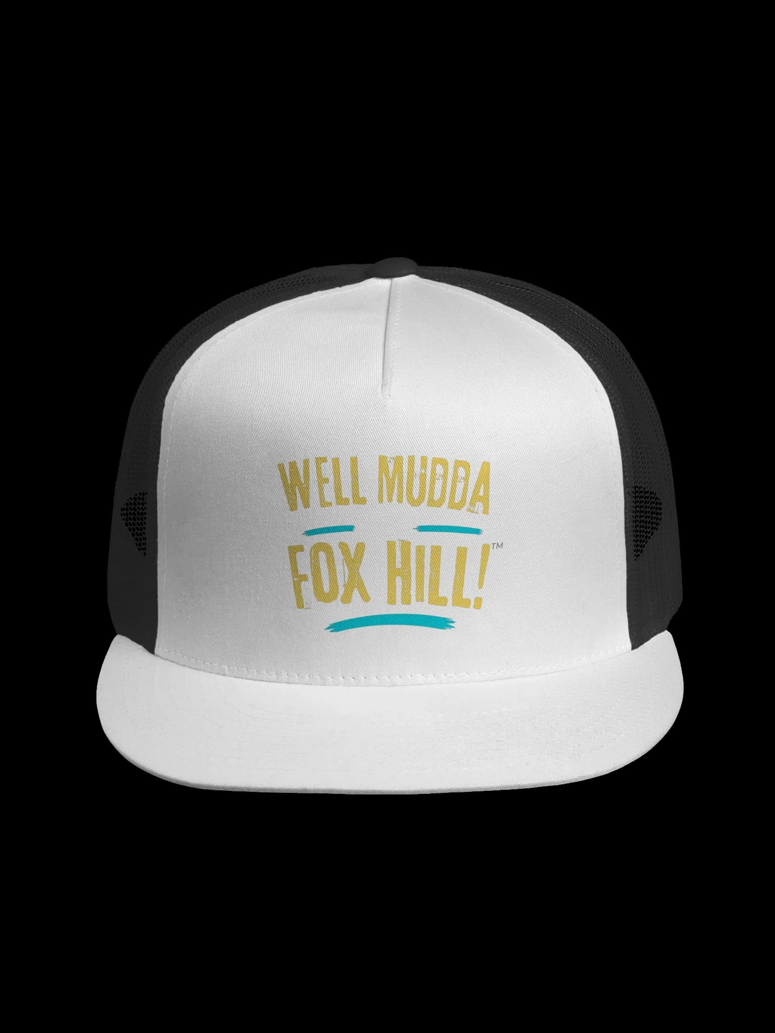 Well Mudda Fox Hill! Trucker Hat — Black & White